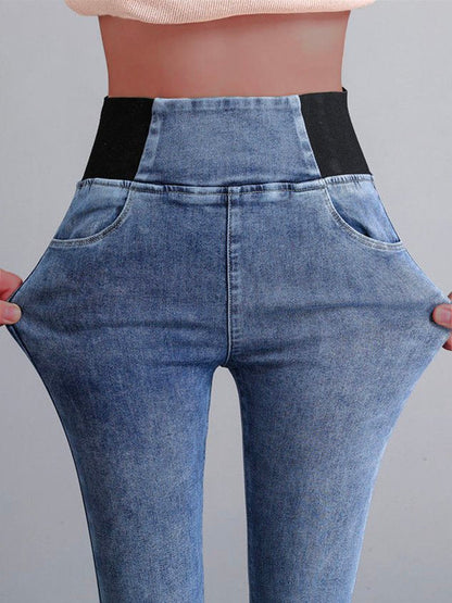 Weit Unifarben Denim Jeans