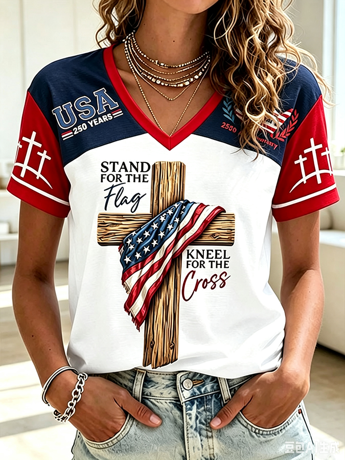 🔥Buy 3 Get 10% Off🔥Women's 250 Year Print Short Sleeve T-shirt