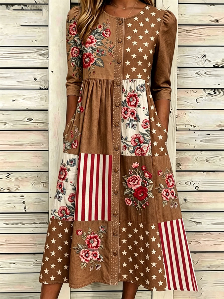 🔥Buy 3 Get 10% Off🔥Women'S Casual American Independence Day Print Art Casual Dress