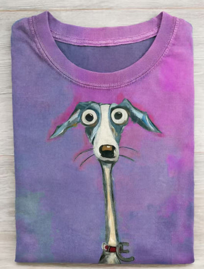 Funny Dog Art Print Casual Short Sleeve T-shirt
