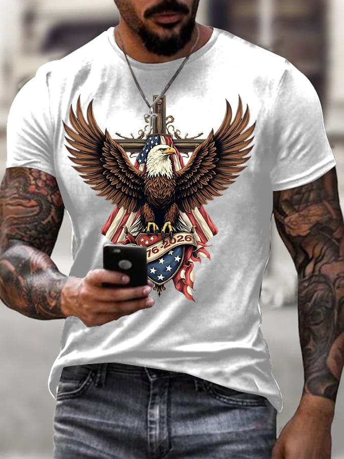 Men'S American 250th Anniversary Printed Short-Sleeve T-Shirt