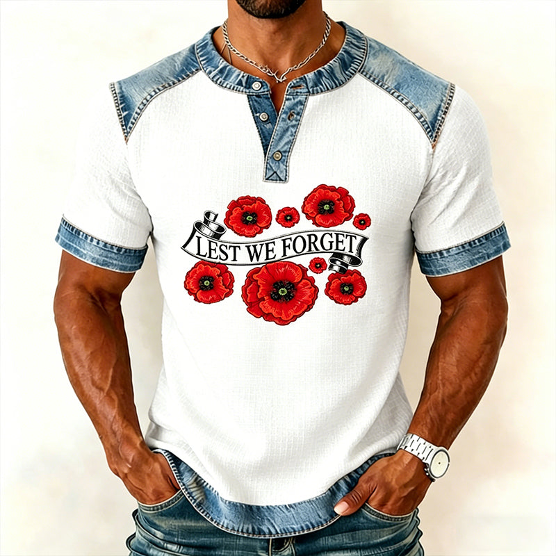 Men's Memorial Day Poppy Art Casual Top