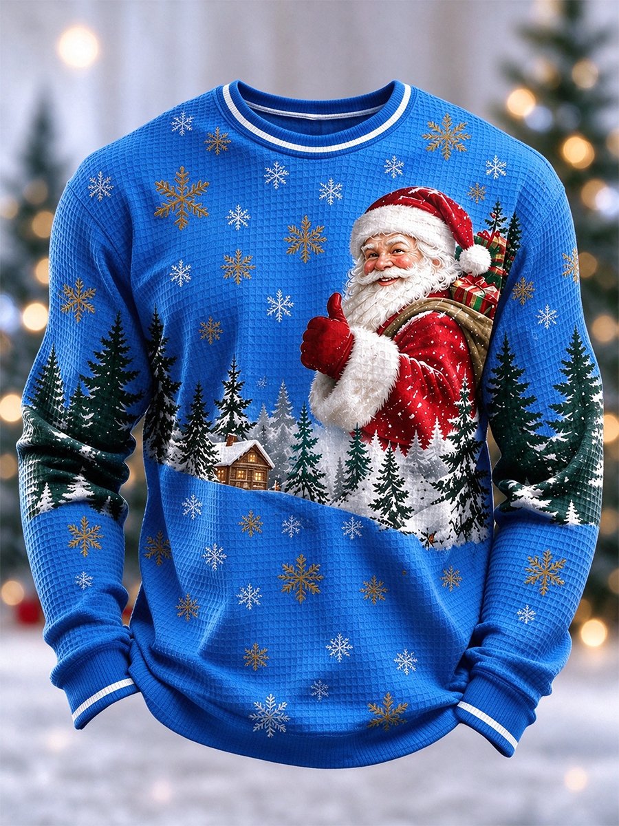 Men's Christmas Waffle Long Sleeve T-Shirt