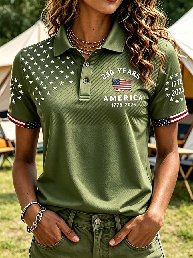 Women'S Independence Day Print Short-Sleeve Top