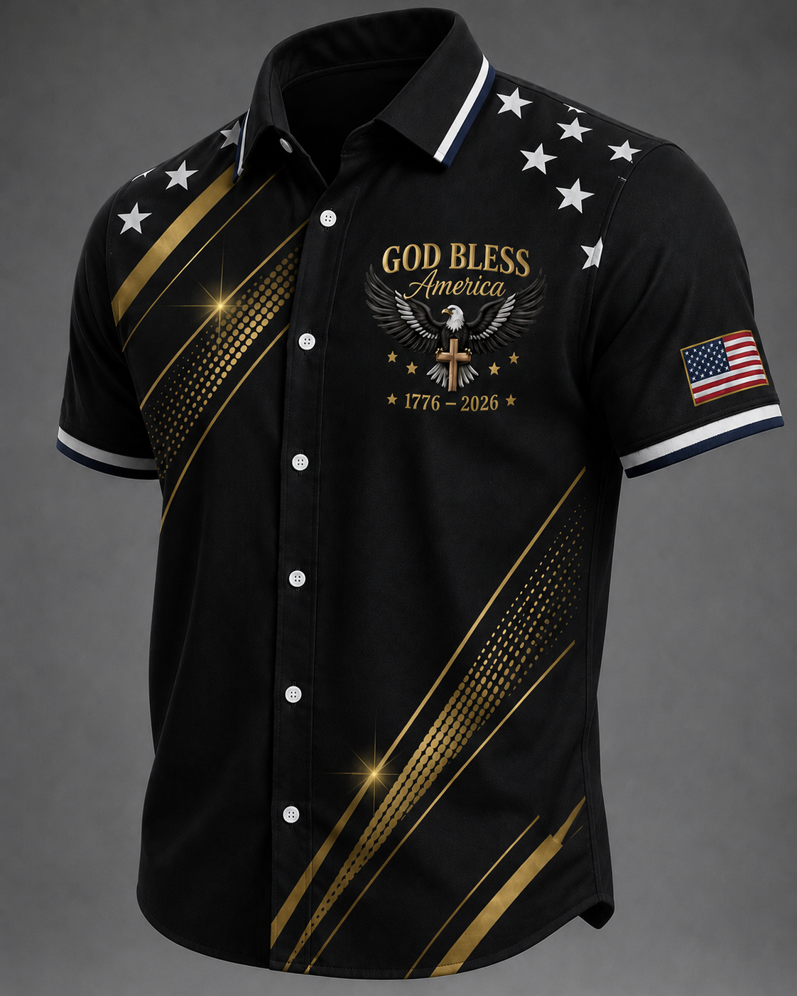 🔥Buy 3 Get 10% Off🔥Men'S Casual American 250Th Anniversary Personalized Printed Lapel Shirt
