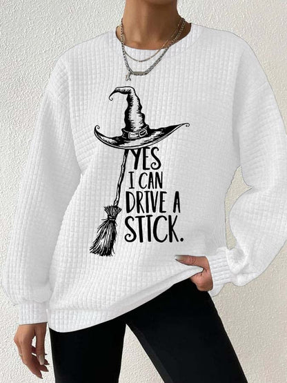 🔥Buy 2 Get 10% Off🔥Women's Yes I Can Drive A Stick Printed Casual Sweatshirt