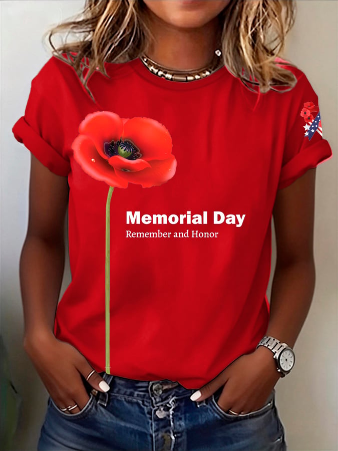 Women's Memorial Day  Print T-shirt