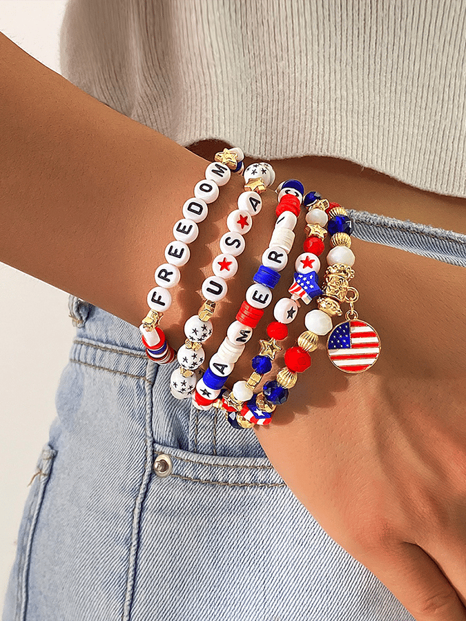 American Flag Patriotic Commemorative Bracelet