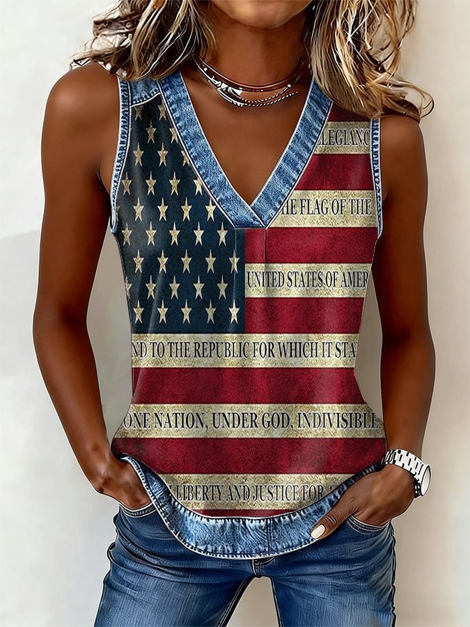 Women's Pledge of Allegiance Print Tank Top