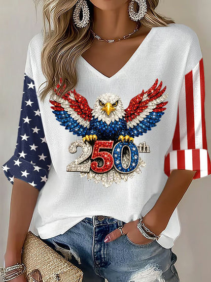 🔥Buy 3 Get 10% Off🔥Women's Independence Day 250th Anniversary Printed Top