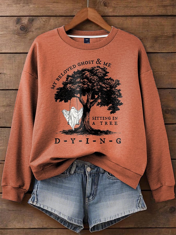 Women's Halloween Print Sweatshirt