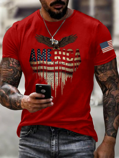Men's Casual 250th Anniversary Commemorative National Flag T-shirt