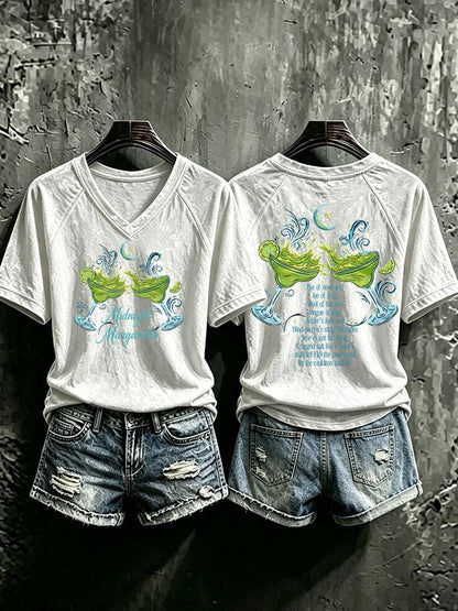 Women's Midnight Margaritas Print Casual T-shirt