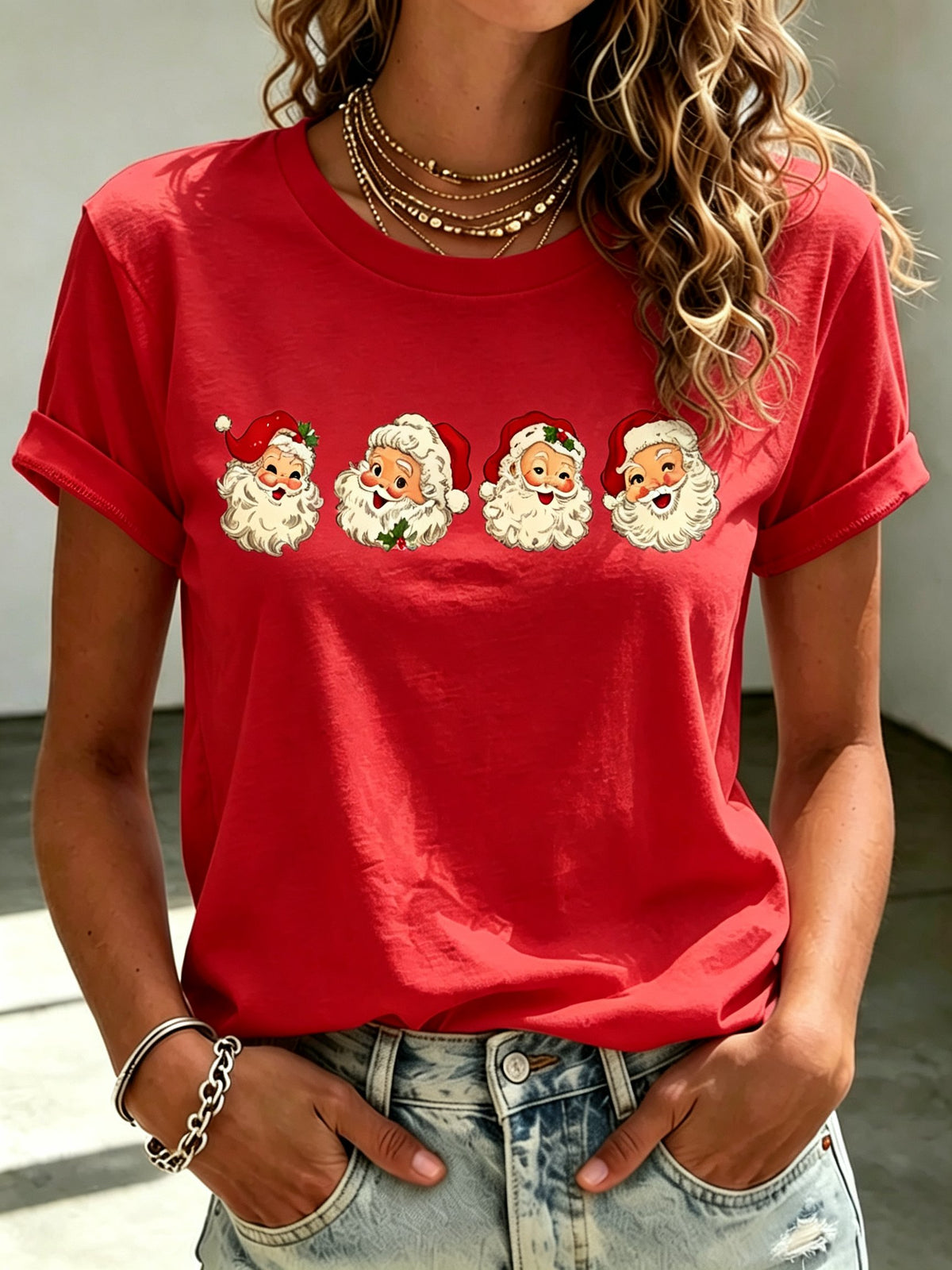 Women's Christmas Print T-Shirt