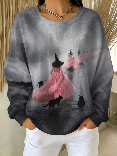 Women's Retro Halloween Printed Sweatshirt