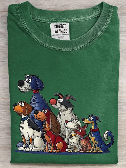 The Waiting Dog Art Casual Cotton Short Sleeve T-shirt
