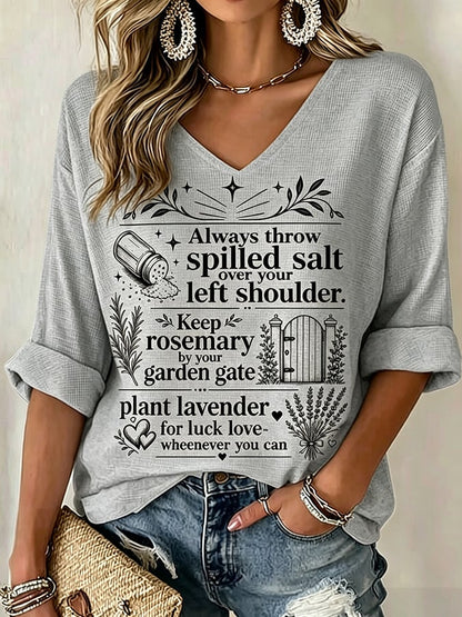 Women's Midnight Margaritas Print V Neck Top