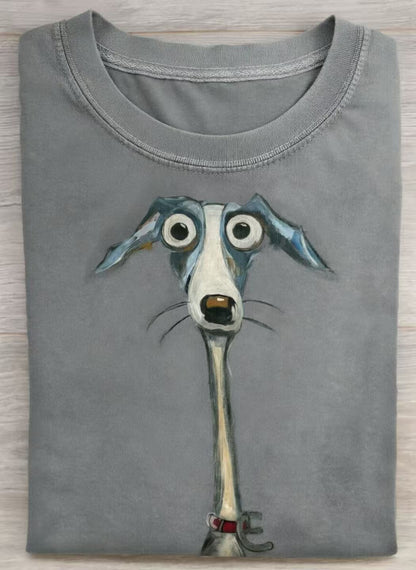 Funny Dog Art Print Casual Short Sleeve T-shirt