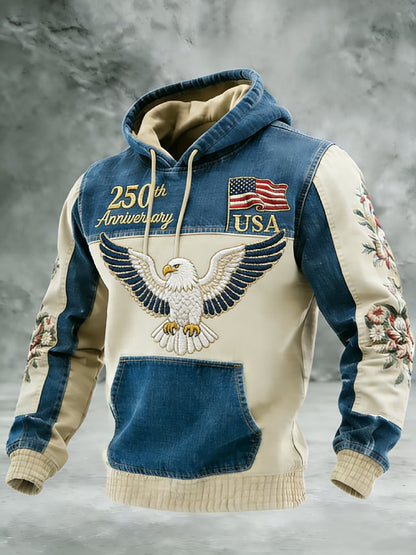 Men's Casual American 250th Anniversary Print Sweatshirt