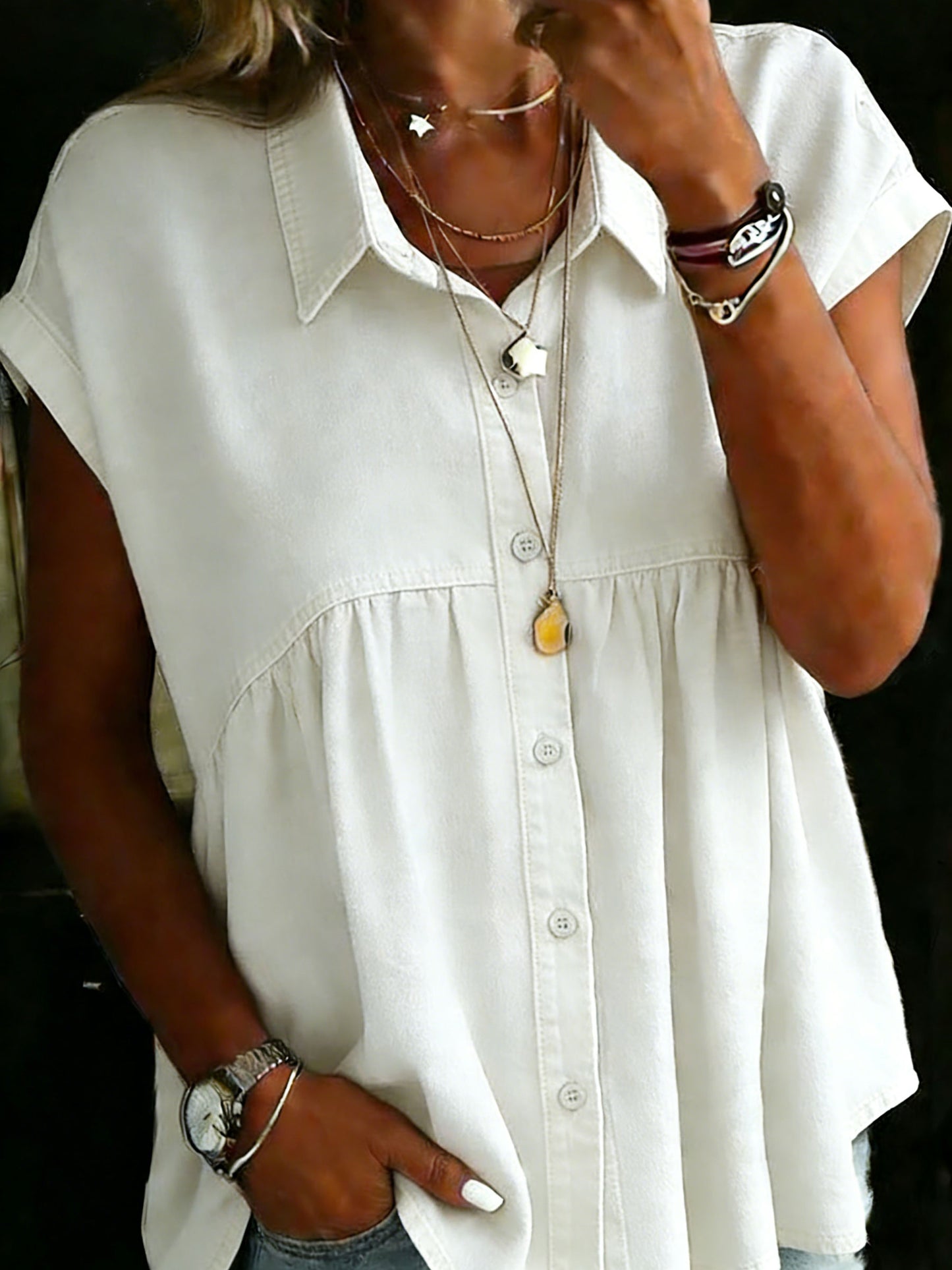 Women's Casual Denim Cotton Shirt