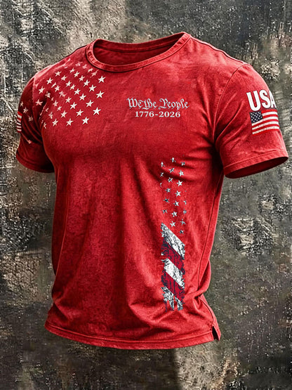🔥Buy 3 Get 10% Off🔥Men's American Flag Printed Casual T-shirt