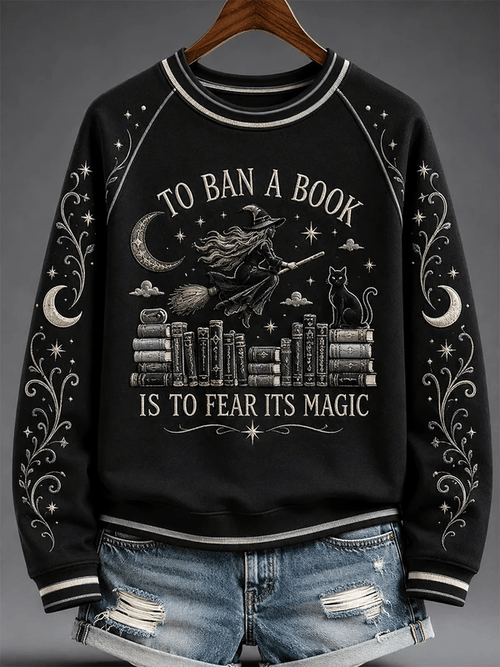 Women's Halloween Witck Print Casual Sweatshirt