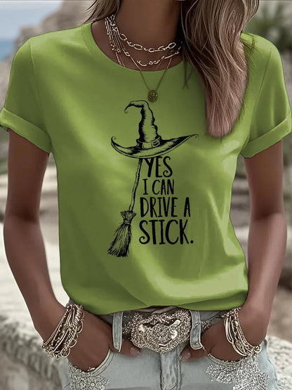 🔥Buy 2 Get 10% Off🔥Women's I Can Drive a Stick Print Casual T-Shirt