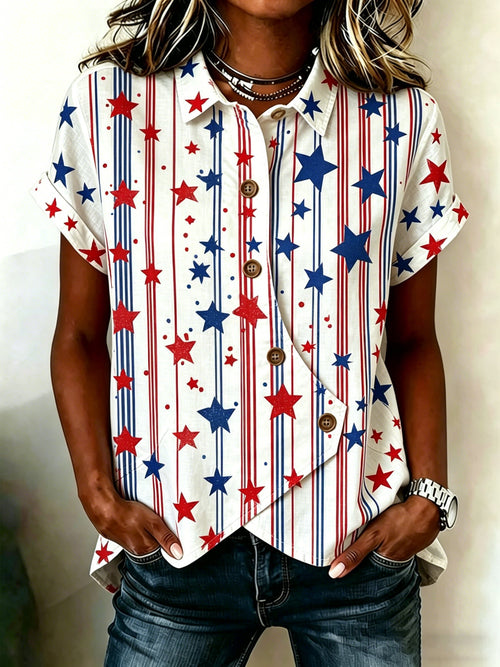 Women's American Flag Printed Shirt