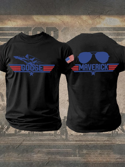 Men's Retro Goose And Maverick Print T-Shirt