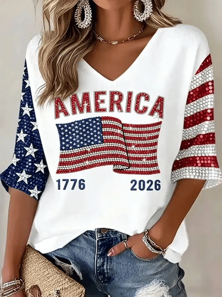 Women's America 1776-2026 Print Casual Top