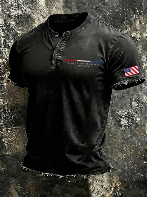 Men'S 250Th Anniversary Printed Casual T-Shirt