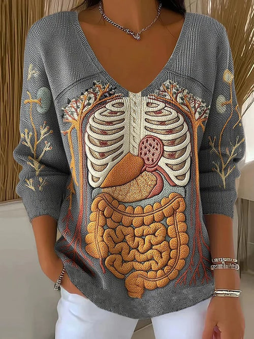 🔥Buy 2 Get 10% Off🔥Women's Skull Print Casual Knit Top