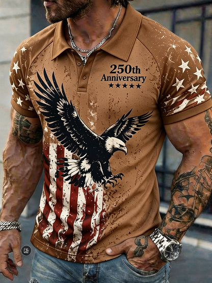 Men's 250th Anniversary Eagle American Flag Polo Shirt