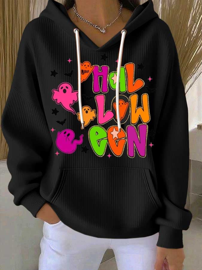 Women's Halloween Ghost Casual Hooded Sweatshirt