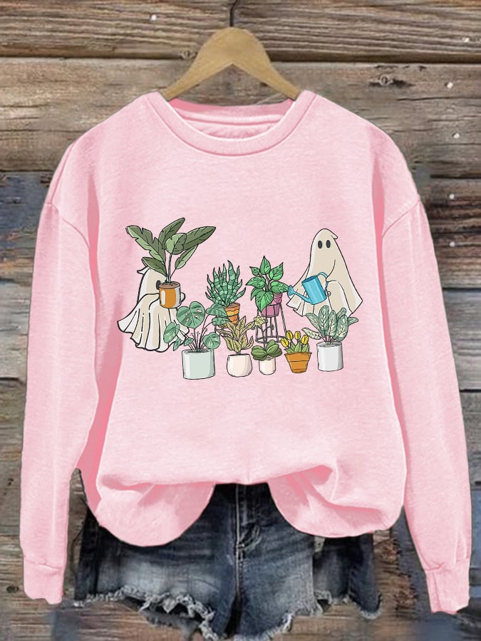 Women's Halloween Print Long Sleeve Sweatshirt