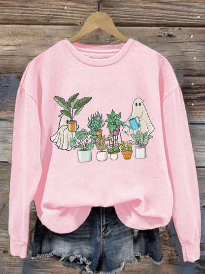 Women's Halloween Print Long Sleeve Sweatshirt