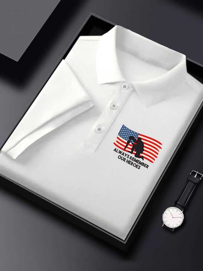 Men's Memorial Day print polo shirt