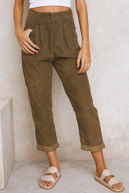 Women'S Corduroy Loose Straight Trousers