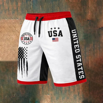 Men's 250th Anniversary National Flag Print Casual Shorts