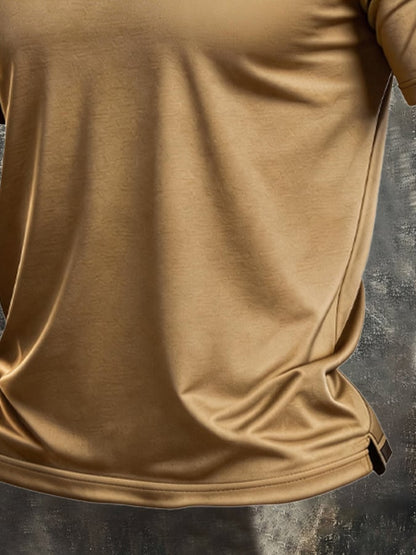 Men's Retro Patriotic Color-Block Short-Sleeve Polo Shirt