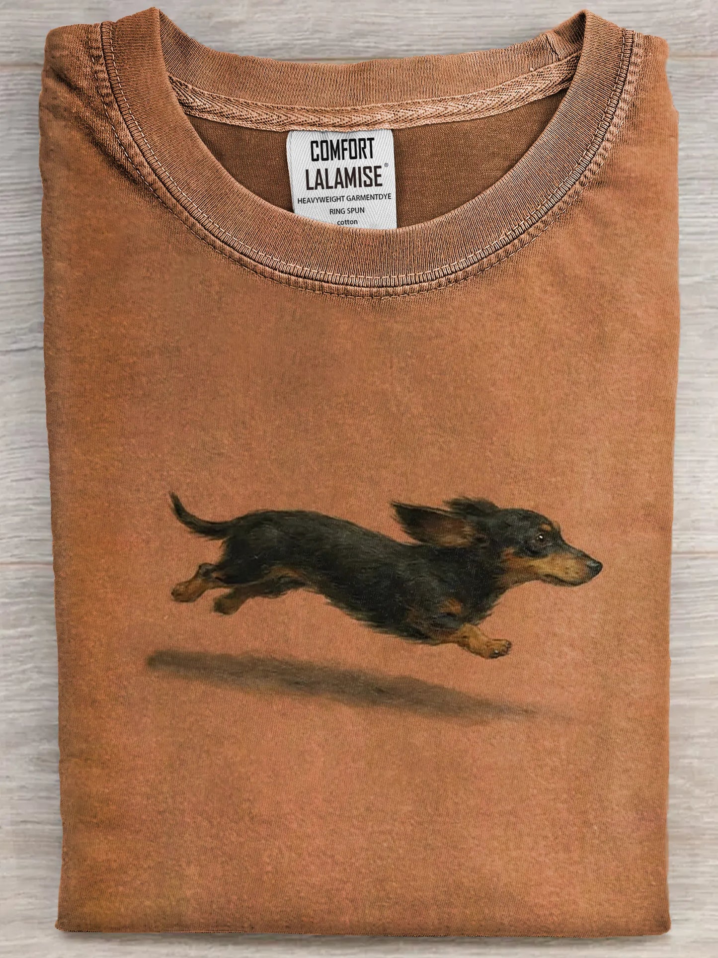 Funny Retro Cute Running Dog Art Print Casual Cotton Short Sleeve T-shirt