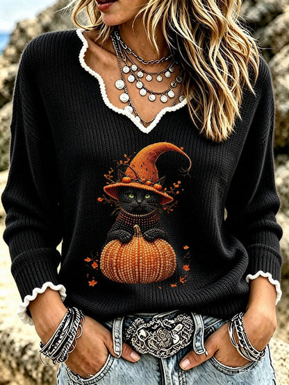 Women's Casual Retro Collar Frayed Edge Top