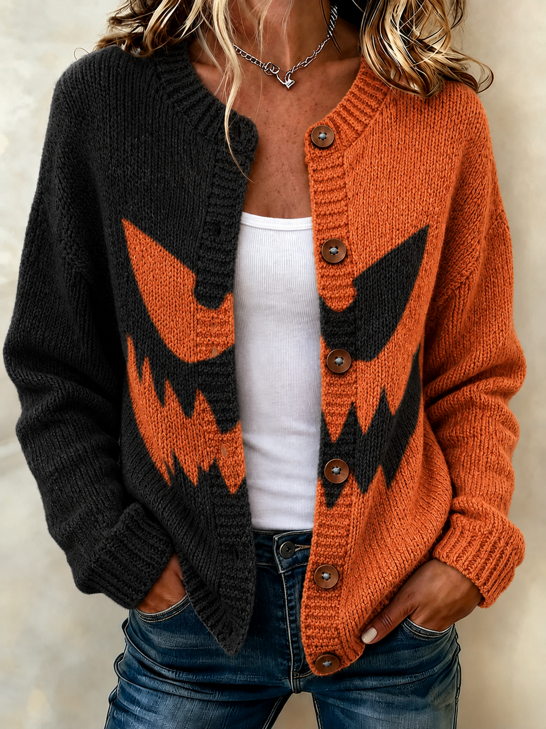 Women's Casual Halloween Knitted Cardigan
