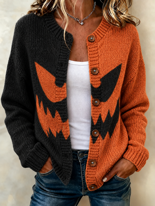 Women's Casual Halloween Knitted Cardigan