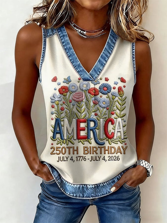 Women's 250th Anniversary Printed Casual Vest