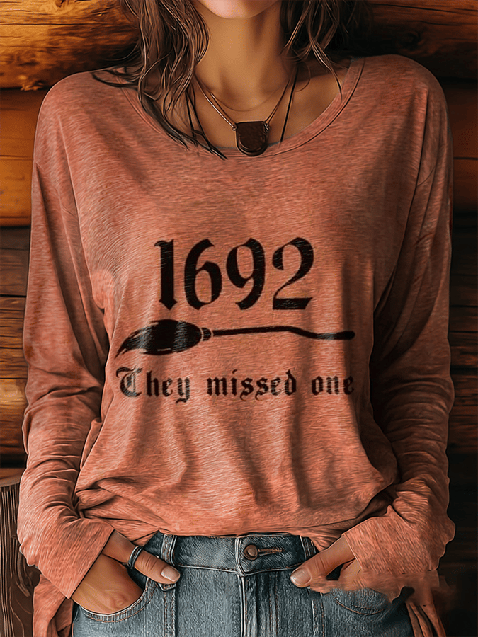 🔥HOT SALE🔥Women's Halloween Printed Round Neck Long Sleeve Top