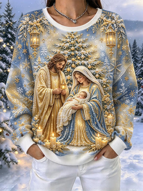 Women's Casual Printed Long-Sleeve Sweatshirt