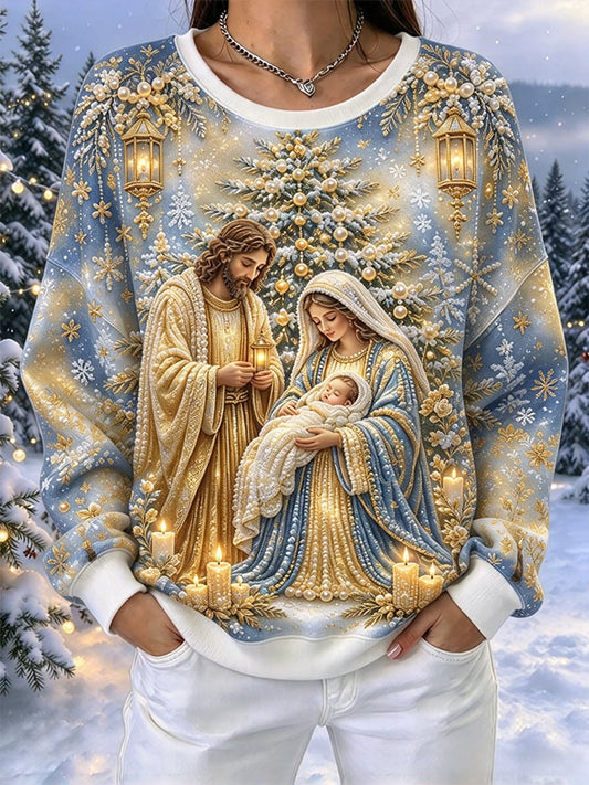 Women's Casual Printed Long-Sleeve Sweatshirt