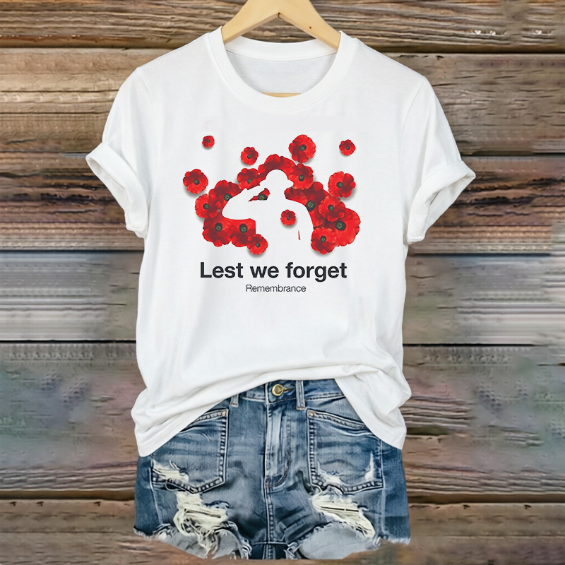 Women's "Red Friday" Poppy Commemorative Crew-Neck T-Shirt