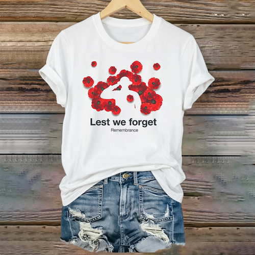Women's "Red Friday" Poppy Commemorative Crew-Neck T-Shirt